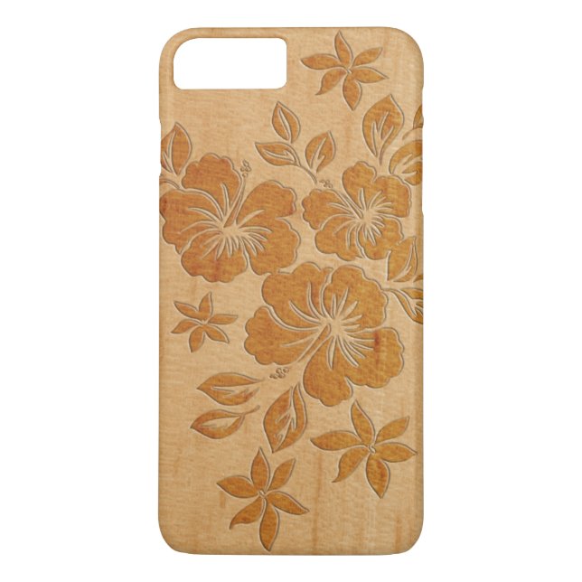 Lilikoi Hibiscus Hawaiian Faux Wood Case-Mate iPhone Case (Back)