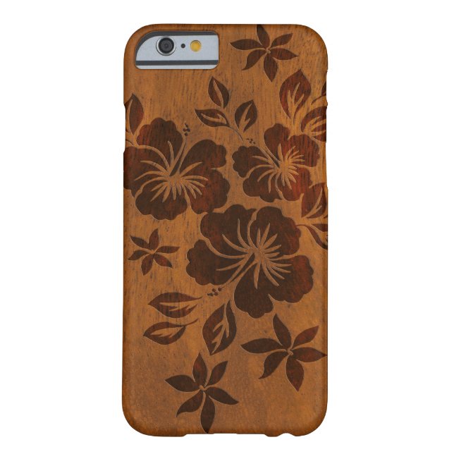 Lilikoi Hibiscus Hawaiian Faux Wood Case-Mate iPhone Case (Back)