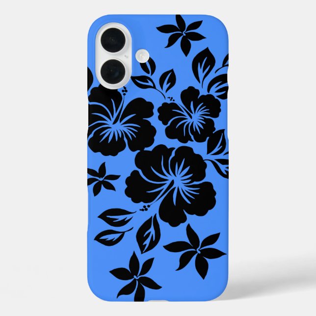 Lilikoi Hibiscus Hawaiian Floral Blue Case-Mate iPhone Case (Back)