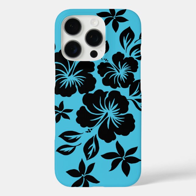 Lilikoi Hibiscus Hawaiian Floral Turquoise Case-Mate iPhone Case (Back)