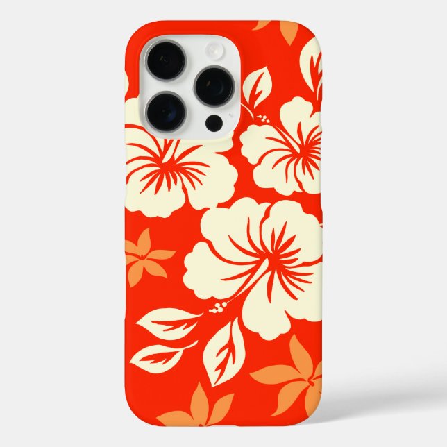 Lilikoi Hibiscus Hawaiian Pareau Red Case-Mate iPhone Case (Back)