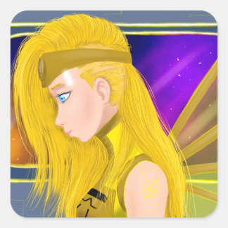 Lilin OC - Cyborg angel - Starset inspired art Square Sticker