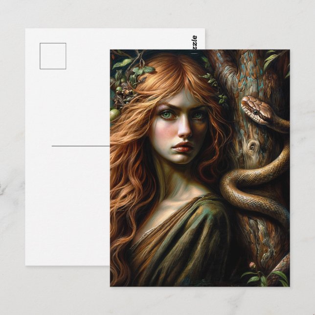 Lilith and Snake Botanical Art Postcard (Front/Back)