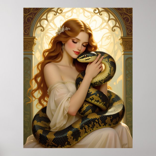 Lilith and the Serpent Biblical Art Poster (Front)