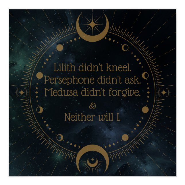 Lilith Didn't Kneel Divine Rebellion Inspirational Poster (Front)