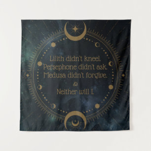 Lilith Didn't Kneel Divine Rebellion Inspirational Tapestry