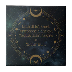 Lilith Didn't Kneel Divine Rebellion Inspirational Tile