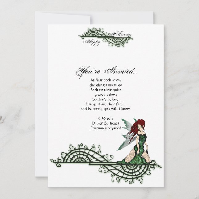Lilith Fairy Gothic Halloween Party Invitation (Front)