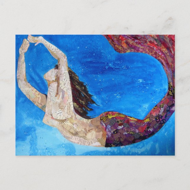Lilith - mermaid collage art postcard (Front)