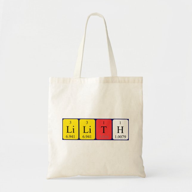 Lilith periodic table name tote bag (Front)