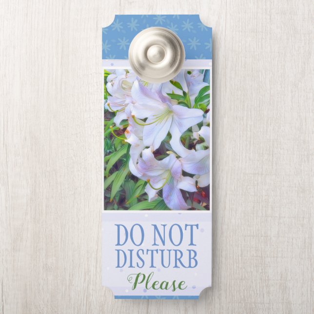 Lilium ‘Casa Blanca’ [Doorknob Sign] Door Hanger (On Knob)