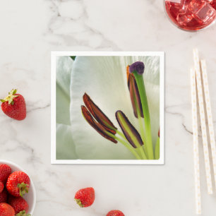 Lilium Oriental White Paper Napkins