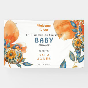 Li'll Pumpkin On the Way Colourful Baby Shower Banner