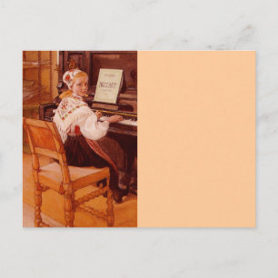 Lillanna Practicing Mozart on Piano Postcard