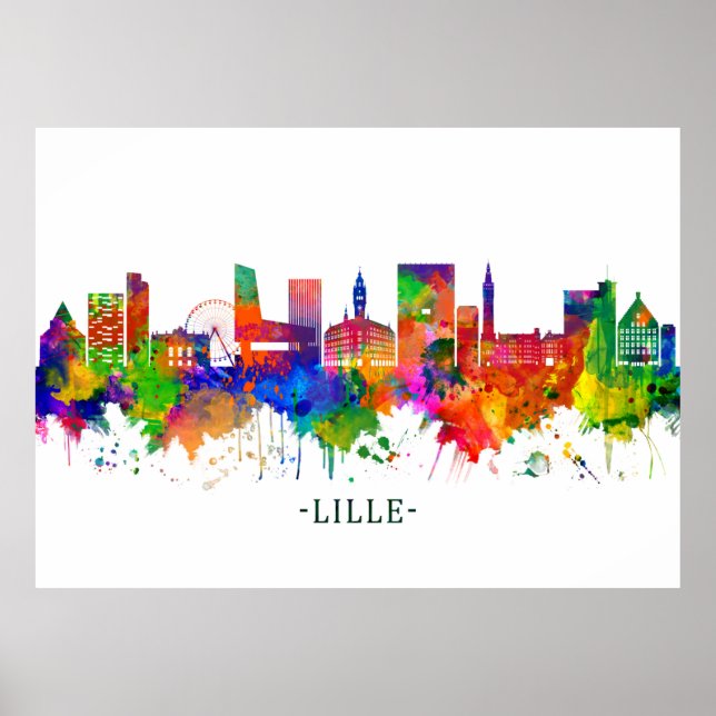 Lille France Skyline Poster (Front)