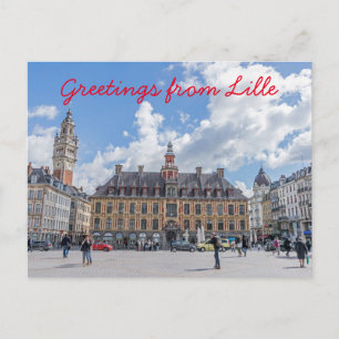 Lille Grand Place view postcard