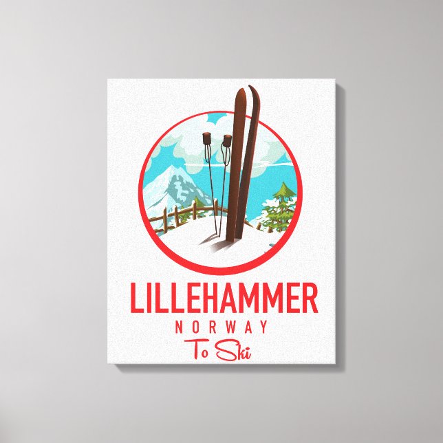 Lillehammer Norway Ski logo Canvas Print (Front)