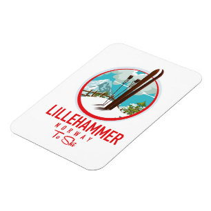 Lillehammer Norway Ski logo Magnet