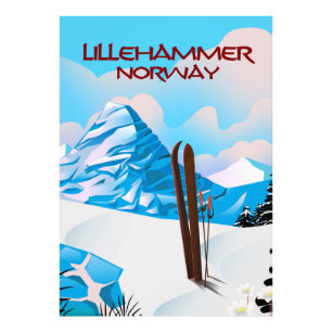Lillehammer Norway Ski poster. Photo Print