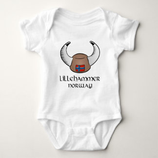 Lillehammer Norway Viking Hat Baby Bodysuit