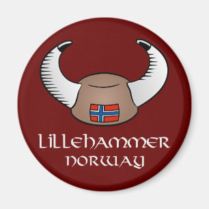 Lillehammer Norway Viking Hat Magnet