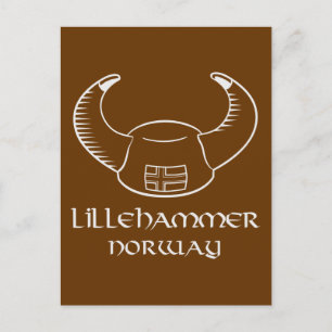 Lillehammer Norway Viking Hat Postcard
