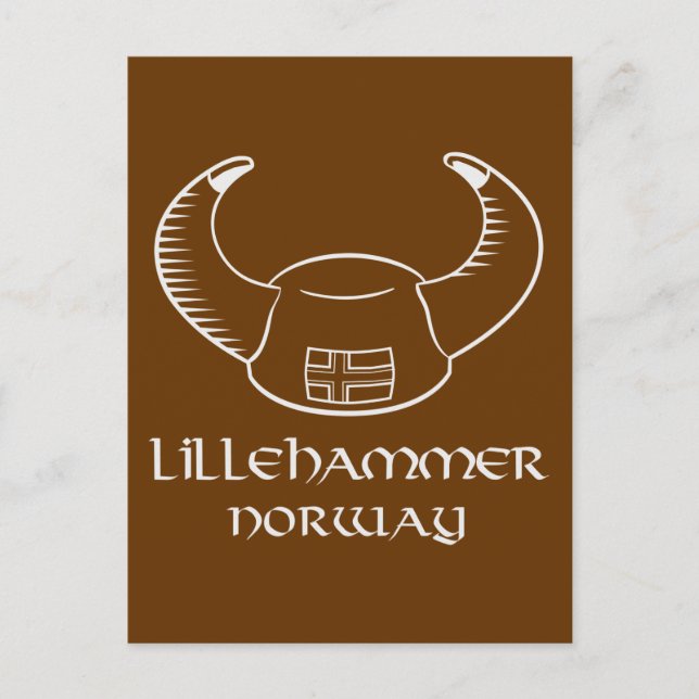 Lillehammer Norway Viking Hat Postcard (Front)