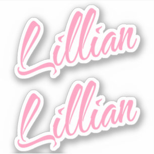 Lillian Decorative Name in Pink x2 Sticker