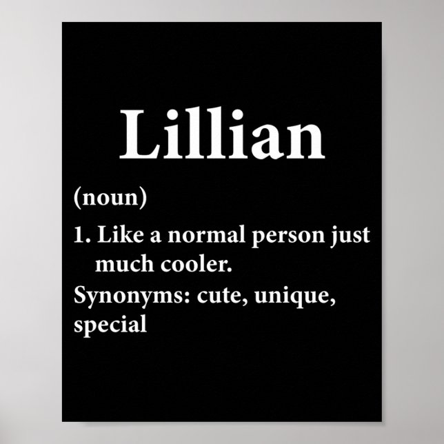 Lillian Name Definition Funny D  Poster (Front)