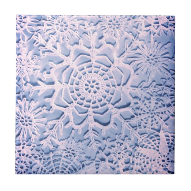 Lillian's Baby Blue Snowflake Sangria Tile (Front)