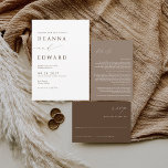 LILLIE Elegant Brown Wedding Invitation<br><div class="desc">Embrace the beauty of nature with this stunning wedding invitation suite featuring intricate brown tree patterns set against a rich backdrop of deep brown and soft cream tones. Perfect for woodland, fall, or rustic-themed weddings, this design combines earthy sophistication with timeless charm. The detailed tree silhouettes symbolise strength and growth,...</div>