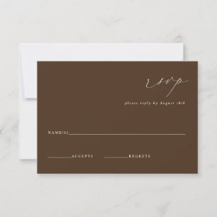 LILLIE Elegant Brown Wedding RSVP Card