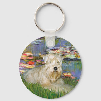 Lillies 2 - Wheaten Terrier 1 Key Ring