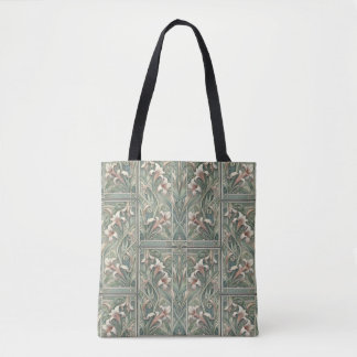 Lillies Dream Art Nouveau half drop Tote Bag