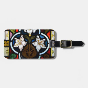 Lillies Stained Glass StColumb Minor Cornwall Luggage Tag
