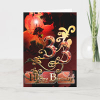 Lilly Dream flower Happy 33 Birthday ornate