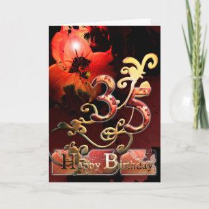Lilly Dream flower Happy 35 Birthday floral Card