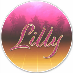 Lilly First Name Golden pink Sticker