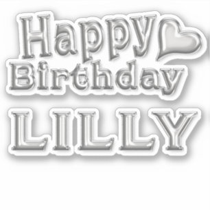 Lilly Happy Birthday silver Sticker