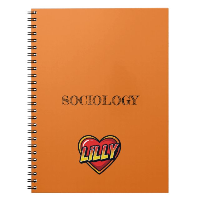 Lilly Heart Orange Notebook (Front)