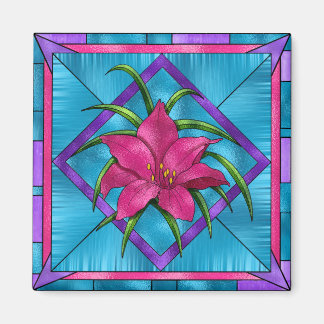 Lilly in Stained Glass Magnet