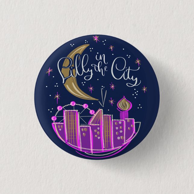 Lilly in the City  3 Cm Round Badge (Front)