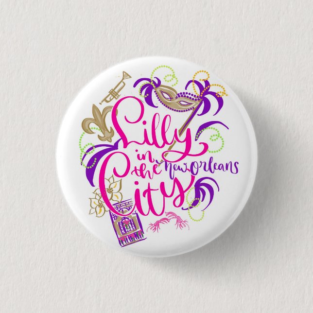 Lilly in the City - New Orleans 3 Cm Round Badge (Front)