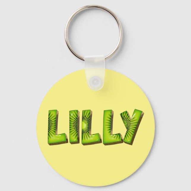 Lilly Name Kiwi Design Schlüsselanhänger Key Ring (Front)