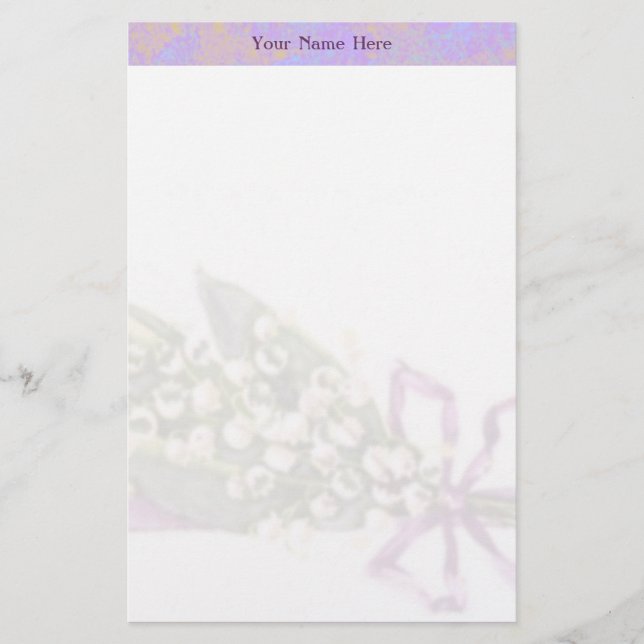 Lilly of the Valley stationery (Front)