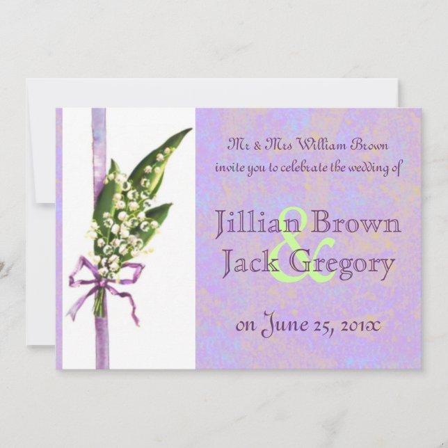 Lilly of the Valley WEDDING invitation (Front)