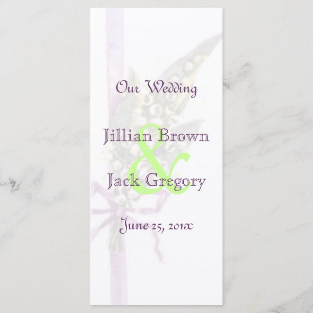 Lilly of the Valley Wedding Program Programme (Front)