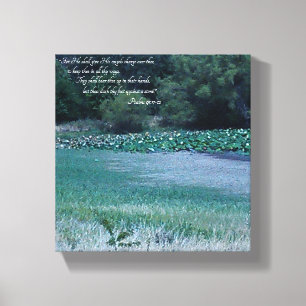 Lilly Pond - Psalm 91 11-12 Canvas Print