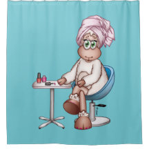 Lilly The Sheep At The Manicure Spa Shower Curtai