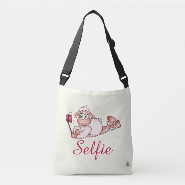Lilly The Sheep Taking Selfie Crossbody Bag (Front)